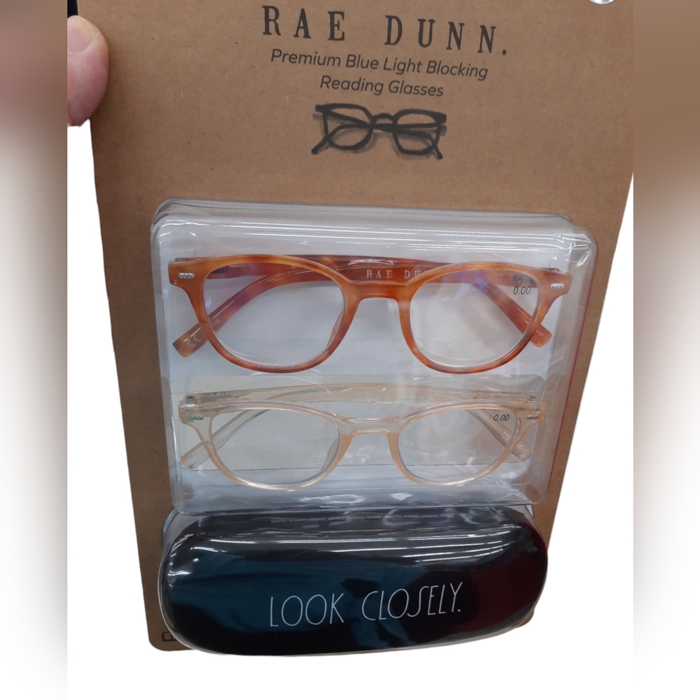 Rae Dunn Blue Light Blocking Glasses 2 Pairs with Case NEW - Picture 2 of 6